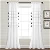 Lush Decor Farmhouse - Coppia di tende da finestra in cotone tinto con nappe, 241 x 106 cm, colore: Bianco