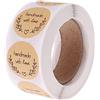 YUOIUX Etichette 500pcs Naturale Handmade With Love Adesivi di Carta Rotonda Etichette Adesive