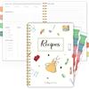 RUKAR Ricettario per scrivere le tue ricette, libro di ricette vuoto per creare e organizzare le tue ricette per la cucina, rilegatura a spirale A5, copertina in PVC impermeabile, quaderno di ricette con 2