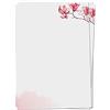 Presentou 50 x Presentou Carta da Lettere Stampata su Entrambi i Lati 120 Grammi di Carta | Carta da Lettere con Motivo per Certificati, Documenti, Lettere d'Amore (Fiori Rosa in Acquerello, 50 Fogli)