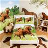 Homemissing Set di biancheria da letto con cavallo al galoppo, copripiumino per bambini, ragazzi e ragazze, con morbido copripiumino 3D con animali selvatici, stile fauna selvatica, copriletto, set copripiumino