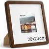 Feihorrm Cornice in legno massiccio, Cornice in quercia, con vetro temperato, per foto 20x20 cm senza passepartout o foto 9x9 cm con passepartout (Marrone scuro, 20x20 cm/ 1x)