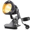 PORFOYO Faretto a LED, 10 W, con spina e interruttore, IP65, impermeabile, faretto da giardino, illuminazione da giardino, faretto a LED con cavo da 1,8 m, per esterni, cortile, prato (bianco caldo)