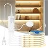 CHNMALITAI Striscia LED COB da 12V,6 pezzi,luce bianca calda,con dimmer a contatto e a mano,per armadio,vetrina,cucina (3M,Bianco Caldo)