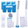 Yosoo Health Gear Scopino per WC Monouso, Ripasso da Toilette Usa e Getta con 48 Ricariche e Manico Esteso, spazzole igieniche montate a Parete sostituibili per Bagno Vasca Pulire