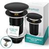 Engelbach® Piletta Lavabo Extra Lunga senza Troppopieno - Scarico Click Clack con 3 Guarnizioni - Valvola di Scarico Universale per Lavabi da Bagno