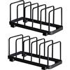 YunNasi Porta Piatti Verticale, Organizer e Scaffale per Riporre, Scolapiatti Antiscivolo in Metallo per Cassetto della Cucina e Armadietti (Nero, 2 Pezzi)