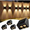 Quntis Applique LED Esterno Solare Bianca Calda e Colore, 13 Modalità Doppia Luce LED Solare, Lampada Solari da Esterni Parete Impermeabile IP65 per Giardino Terrazze
