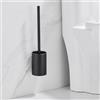 ASKLUND Scopino per WC, Scovolino Bagno con Portascopino in Acciaio Inox Comprese 2 Testine, Montaggio a Parete/a Terra, Nero