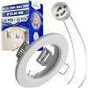 MONTERAL Set 12 Pezzi Cornice LED Portafaretto Ø 53-80 mm e 12 Pezzi Ceramica Portalampada GU10 250V per Lampadina Max 50W - Colore Bianco - Garanzia di 10 Anni