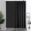 Furlinic Tende Doccia Anti-Muffa Tessuto in Poliestere, Grande Tende Doccia Impermeabile &Lavabile,Tenda Vasca da Bagno con 16 Ganci Tenda doccia Nero-240x200cm.