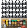 Your Day Mate 4 x 4 Clip Porta Spezie & Erbe, Organizzatore Salvaspazio per 16 Barattoli di Spezie & Erbe, per Cucina, Dispensa e Armadi, Contenitori Portaspezie Diametro 3,3-4,5 cm, Portaspezie Salvaspazio, Nero