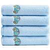 Nanxson Set di 4 Mini Asciugamani Personalizzati Ultra Morbido e Assorbente Bambini Stampato Mini Asciugamani 30x30cm 100% Cotone Teli bagno Viso e Uso Quotidiano (30x30cm,Blu)
