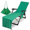 Morbuy Telo de Mare Microfibra, Fodera per Sedia da Spiaggia con Tasche Laterali, Tinta unita Asciugamano per Lettino Spiaggia Fodera per Chaise Longue per Giardino(verde)