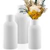 FoiiLiio Vaso Fiori FoiiLiio Vaso Bianco in Ceramica Set di 3 (Grande+Media+Piccola) Vasi Decorativi Interno Moderni per Erba Pampa, Fiori Freschi, Fiori Secchi