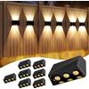 Quntis Applique da Esterno Solare 6 LEDs Doppia Luce Grandi