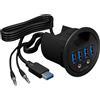 ICY BOX Hub 4-Port IcyBox USB 3.0 IB-Hub1403A Tisch-Hub mit Audio retail