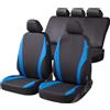 WALSER coprisedili auto Dundee con zip, coprisedili ZIPP-IT set completo, 2 coprisedili anteriori, 1 coprisedile posteriore nero/blu 11856