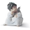 Lladrò LLADRO' Figura Statua Statuina Angelo Medita Decorazione di Natale Porcellana