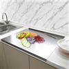 Kensbro Tagliere Acciaio Inox 40x50 cm, Tagliere Antiscivolo con Bordi Tagliere - Antiscivolo, Antibatterico e Facile da Pulire, Spianatoia Acciaio Inox per Carne, Verdure, Pane, Prodotti da Forno