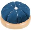 QUARKZMAN Base in Legno Puntaspilli Cuscino Stile Giapponese Carino Porta Aghi Puntaspilli Rotondi per Cucire Quilting Ricamo Artigianato Fai da Te, Blu Scuro