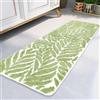 Homantic Tappeto da Bagno Verde Salvia con Foglie Antiscivolo, Decorativo e Assorbente per Lavello e Vasca 45x120cm