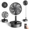 Marchpower Ventilatore a Piantana Silenzioso con Telecomando, Ventilatore da Tavolo Portatile Luce Notturna Pieghevole Regolabile Timer con 4 Velocità dell'aria e Modalità Aromaterapia