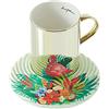 Luycho [IT Mirror Cup & Wavy Saucer Flamingo 350ml
