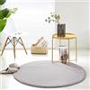 Teppich Wölkchen Tappeto Soffice Di Pelliccia Finta Di Coniglio - Decorazione Da Salotto - Tappeto Di Pelliccia Lavabile Come Tappetino Da Letto - Grigio - 120cm Rotondo