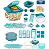 Genius Nicer Dicer Chef Professional Deluxe - Affettatrice manuale per verdure, 39 pezzi, con contenitore da 5,2 l e coperchio in vetro da 2,8 l