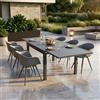 MIlani Home JERRI - set tavolo in alluminio cm 135/270 x 90 x 75 h con 6 Poltrone Dynamo