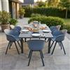MIlani Home JERRI - set tavolo in alluminio cm 135/270 x 90 x 75 h con 6 poltrone Jessie
