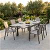MIlani Home JERRI - set tavolo in alluminio cm 135/270 x 90 x 75 h con 6 poltrone Lotus