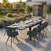 MIlani Home JERRI - set tavolo in alluminio cm 135/270 x 90 x 75 h con 10 Poltrone Dynamo