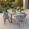 MIlani Home JERRI - set tavolo in alluminio cm 135/270 x 90 x 75 h con 8 poltrone Jessie