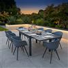 MIlani Home JERRI - set tavolo in alluminio cm 135/270 x 90 x 75 h con 8 Poltrone Dynamo