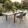 MIlani Home JERRI - set tavolo in alluminio cm 135/270 x 90 x 75 h con 6 Poltrone Dynamo