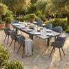 MIlani Home JERRI - set tavolo in alluminio cm 135/270 x 90 x 75 h con 10 Poltrone Dynamo
