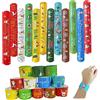 KOIROI Braccialetto a scatto natalizio, 24/36/48 pezzi, Slap Bracelets, set di braccialetti a scatto per bambini, set di braccialetti a scatto per feste di Natale, per bambini, feste, borse, 22 cm, plastica