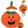 KOIROI Costume da zucca, Costume da Zucca per Bambini per Halloween, Bambini Vestiti di Halloween, Piccola zucca con cappello