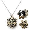 KSJEHW Mini Dadi DND, Set da Gioco Poliedrici con Custodia per MTG RPG D&D D4 D6, D8, D%, D10, D12, D20 - Bronzo Antico