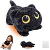 capybaraflying Peluche gatto nero appesantito 50cm/4.4lb, cuscino di peluche gatto nero appesantito,morbido peluche da coccolare,adatto per camera da letto, soggiorno, decorazione per feste.