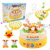 Morofme Gioco pop up, anatra giocattolo con disco girevole musicale, piccola anatra, pesce pesca, gioco a rete, gioco da pesca a partire dai 3 anni, gioco da tavolo Game Montessori Skills regalo di