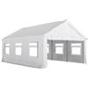 Outsunny Gazebo da Giardino 4x6 m con Pannelli Laterali, 6 Finestre e Doppio Ingresso, in Acciaio Galvanizzato, Bianco | Aosom Italy