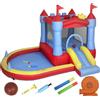 AIYAPLAY Castello Gonfiabile per Bambini con Scivolo, Piscina/Palline, Canestro da Basket e Soffiatore | Aosom Italy