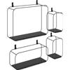 HOMCOM Mensole Flottanti Geometriche per Soggiorno, Set di 4 Pezzi, Nero | Aosom Italy