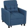 HOMCOM Poltrona Letto Pieghevole con Schienale Regolabile e Cuscino, Blu | Aosom Italy