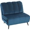 HOMCOM Poltrona Letto Pieghevole Trasformabile con Schienale Regolabile, Blu | Aosom Italy