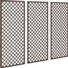 Outsunny Set 3 Fioriere con Grigliato per Rampicanti in Rattan PE, 43x2x112 cm, Color Legno | Aosom Italy