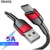 oruicq Cavo di ricarica da USB a tipo C 5A Cavo dati in nylon per caricabatterie rapido per Iphone Xiaomi Huawei Samsung Oppo POCO Cavo di ricarica tipo C